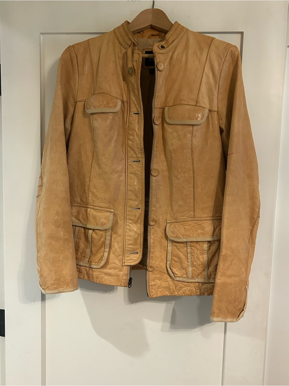 Women’s Butter Yellow Leather Field Jacket - Classic Casual
